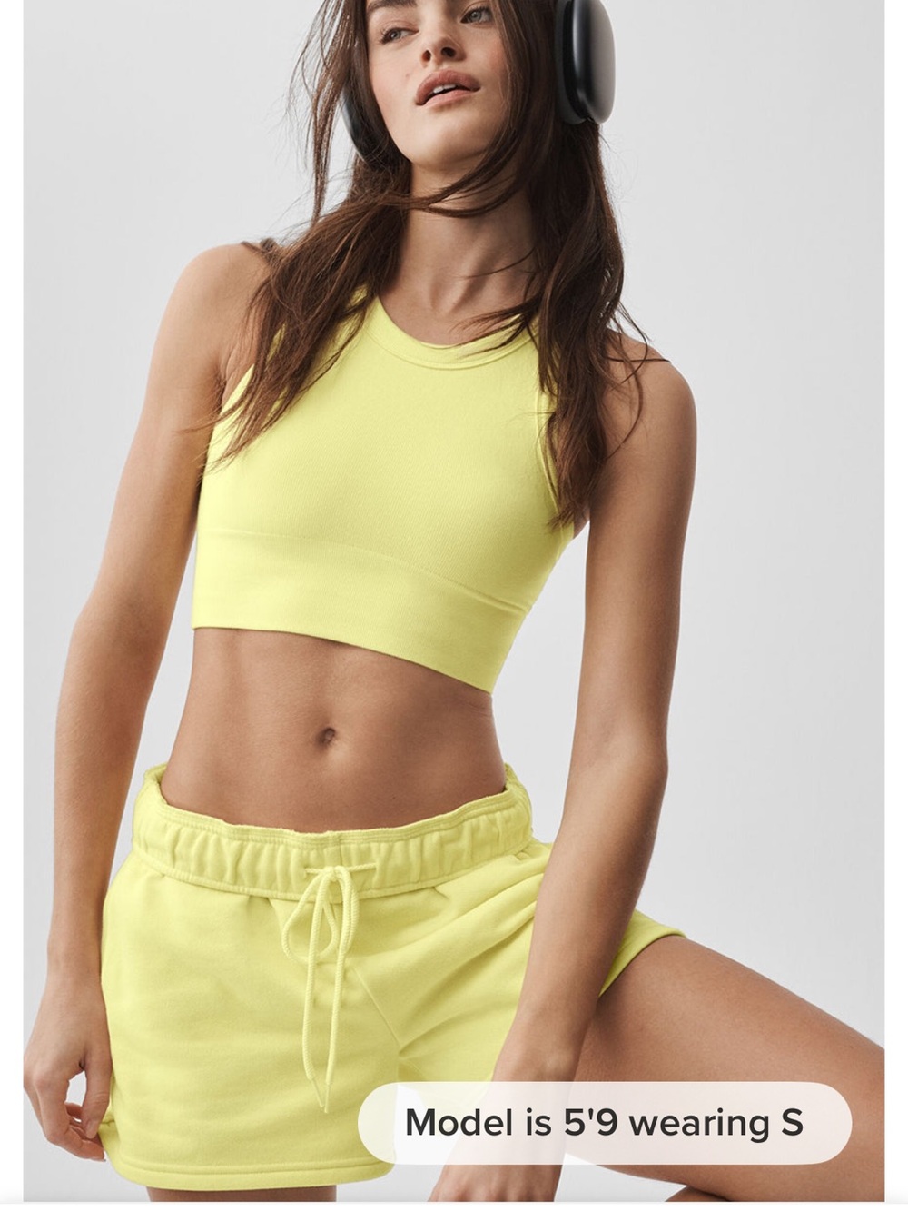 NWT ALO Yoga Sunshine Yellow Seamless Crop Sports Bra